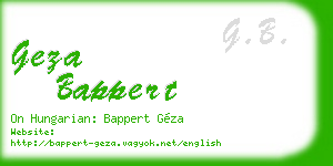 geza bappert business card